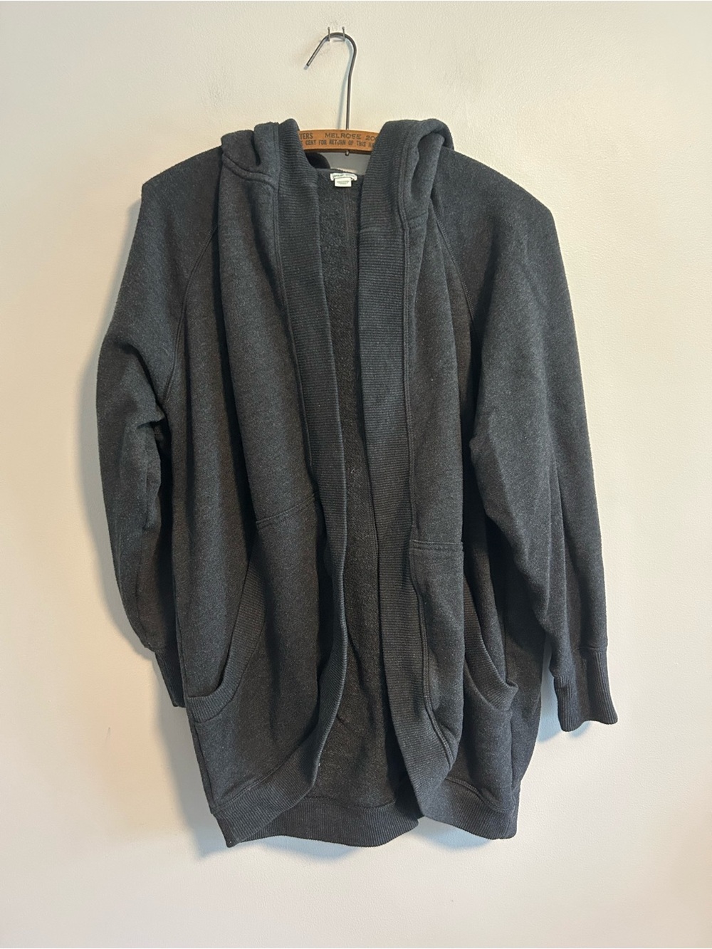 Aerie xxs grey Open-Front rounded hem hooded cardigan Sweater
